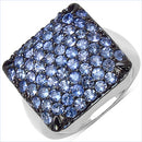 2.21 Carat Genuine Tanzanite .925 Sterling Silver Ring