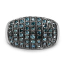 0.83 Carat Genuine Blue Diamond and White Diamond .925 Sterling Silver Ring