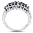 2.70 Carat Genuine Blue Sapphire .925 Sterling Silver Ring