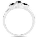 1.16 Carat Genuine Black Diamond .925 Sterling Silver Ring
