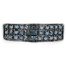 0.40 Carat Genuine Blue Diamond .925 Sterling Silver Ring