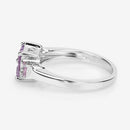 0.96 Carat Genuine Pink Sapphire .925 Sterling Silver Ring
