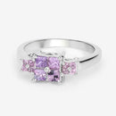 0.96 Carat Genuine Pink Sapphire .925 Sterling Silver Ring