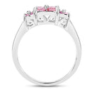 0.96 Carat Genuine Pink Sapphire .925 Sterling Silver Ring