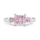 0.96 Carat Genuine Pink Sapphire .925 Sterling Silver Ring