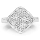 0.23 Carat Genuine White Diamond .925 Sterling Silver Ring