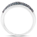 0.42 Carat Genuine Blue Diamond .925 Sterling Silver Ring