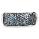 0.42 Carat Genuine Blue Diamond .925 Sterling Silver Ring