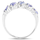 1.15 Carat Genuine Tanzanite .925 Sterling Silver Ring