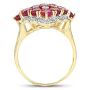 6.49 Carat Glass Filled Ruby and White Topaz .925 Sterling Silver Ring