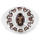 1.90 Carat Genuine Smoky Quartz .925 Sterling Silver Ring