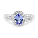 2.46 Carat Genuine Tanzanite and White Topaz .925 Sterling Silver 3 Piece Jewelry Set (Ring, Earrings, and Pendant w/ Chain)