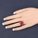 5.09 Carat Glass Filled Ruby and Ruby .925 Sterling Silver Ring