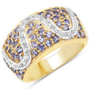 1.38 Carat Genuine Tanzanite .925 Sterling Silver Ring