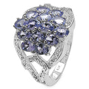 2.38 Carat Genuine Tanzanite .925 Sterling Silver Ring