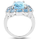 8.67 Carat Genuine Blue Topaz .925 Sterling Silver Ring