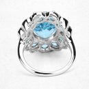8.77 Carat Genuine Swiss Blue Topaz .925 Sterling Silver Ring