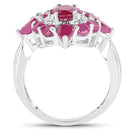3.04 Carat Glass Filled Ruby .925 Sterling Silver Ring