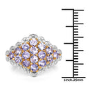 14K Yellow Gold Plated 1.60 Carat Genuine Tanzanite .925 Sterling Silver Ring