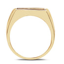 14K Yellow Gold Plated 0.25 Carat Genuine Blue Diamond .925 Sterling Silver Ring