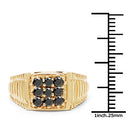 14K Yellow Gold Plated 0.63 Carat Genuine Black Diamond .925 Sterling Silver Ring