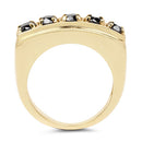 14K Yellow Gold Plated 1.25 Carat Genuine Black Diamond .925 Sterling Silver Ring