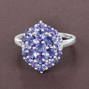 2.31 Carat Genuine Tanzanite .925 Sterling Silver Ring