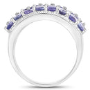2.59 Carat Genuine Tanzanite .925 Sterling Silver Ring