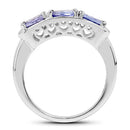 1.32 Carat Genuine Tanzanite .925 Sterling Silver Ring