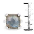 16.95 Carat Genuine Labradorite .925 Sterling Silver Ring