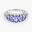 1.63 Carat Genuine Tanzanite .925 Sterling Silver Ring