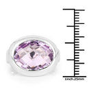 8.00 Carat Genuine Pink Amethyst .925 Sterling Silver Ring