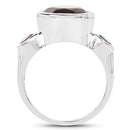 3.56 Carat Genuine Smoky Quartz .925 Sterling Silver Ring