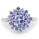 1.16 Carat Genuine Tanzanite .925 Sterling Silver Ring