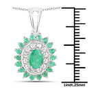 6.53 Carat Genuine Zambian Emerald and White Topaz .925 Sterling Silver 3 Piece Jewelry Set (Ring, Earrings, and Pendant w/ Chain)