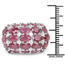 8.54 Carat Glass Filled Ruby and White Topaz .925 Sterling Silver Ring