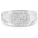 14K White Gold Plated 0.24 Carat Genuine White Diamond .925 Sterling Silver Ring