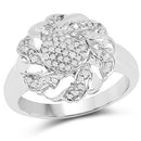 14K Yellow Gold Plated 0.28 Carat Genuine White Diamond .925 Sterling Silver Ring