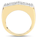 14K Yellow Gold Plated 0.19 Carat Genuine White Diamond .925 Sterling Silver Ring