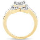 14K Yellow Gold Plated 0.24 Carat Genuine White Diamond .925 Sterling Silver Ring