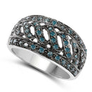 0.60 Carat Genuine Blue Diamond .925 Sterling Silver Ring