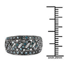 0.60 Carat Genuine Blue Diamond .925 Sterling Silver Ring