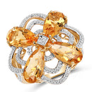 14K Yellow Gold Plated 8.80 Carat Genuine Citrine .925 Sterling Silver Ring