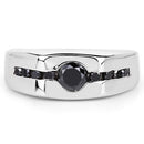 0.74 Carat Genuine Black Diamond .925 Sterling Silver Ring