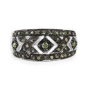 0.27 Carat Genuine Green Diamond .925 Sterling Silver Ring
