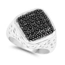 0.54 Carat Genuine Black Diamond .925 Sterling Silver Ring