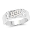 0.23 Carat Genuine White Diamond .925 Sterling Silver Ring