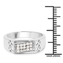 0.23 Carat Genuine White Diamond .925 Sterling Silver Ring