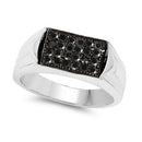 0.42 Carat Genuine Black Diamond .925 Sterling Silver Ring