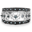 0.31 Carat Genuine Blue Diamond .925 Sterling Silver Ring